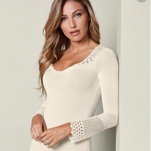 Venus crochet detailed sweater
